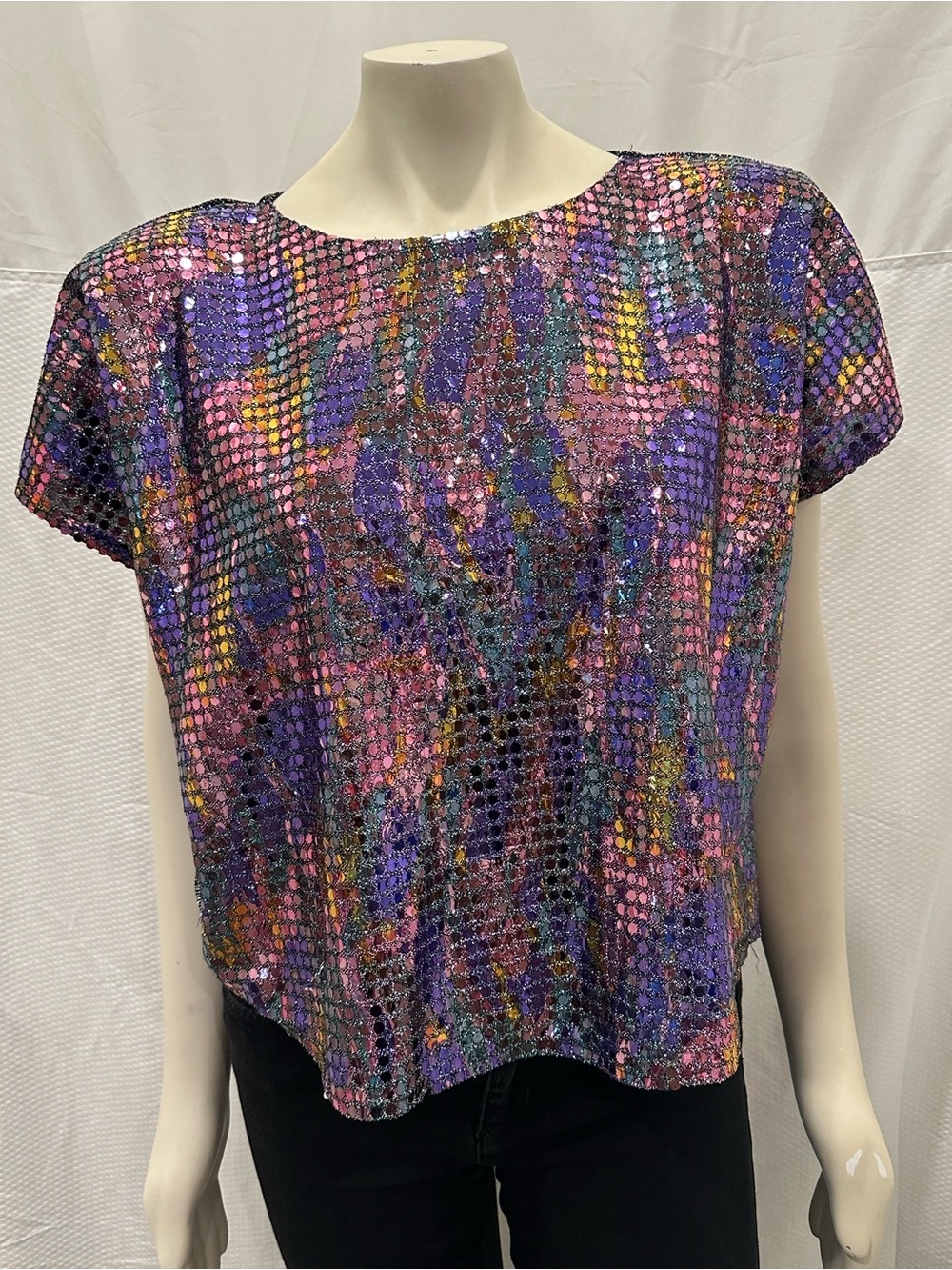 Vintage Purple Sequin Top Shoulder Padd